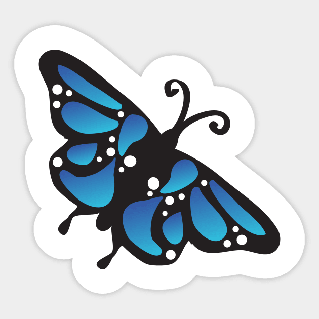 Blue Butterfly Sticker by LovableDuck